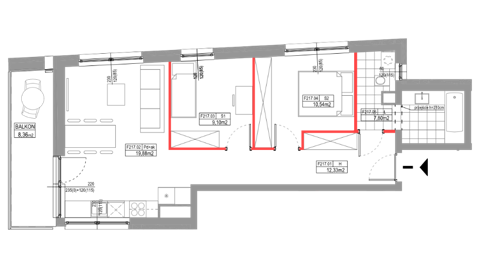 Plan 3 pok. 60m²