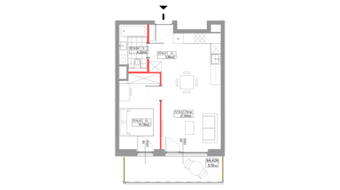 Plan 2 pok. 40m²