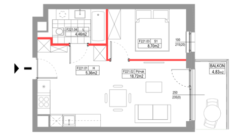 Plan 2 pok. 37m²