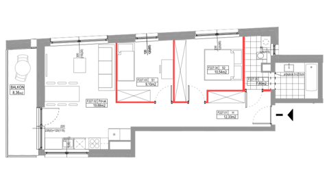 Plan 3 pok. 60m²