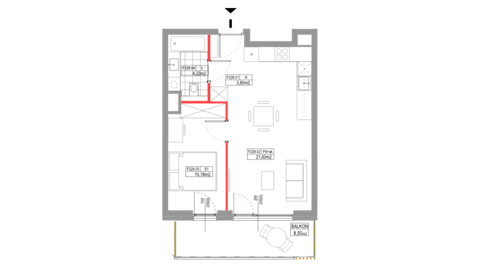 Plan 2 pok. 40m²
