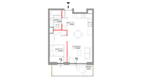 Plan 2 pok. 40m²