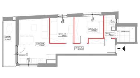 Plan 3 pok. 60m²