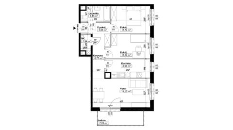 Plan 3 pok. 67m²