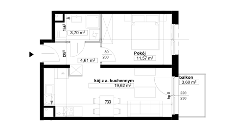Plan 2 pok. 40m²