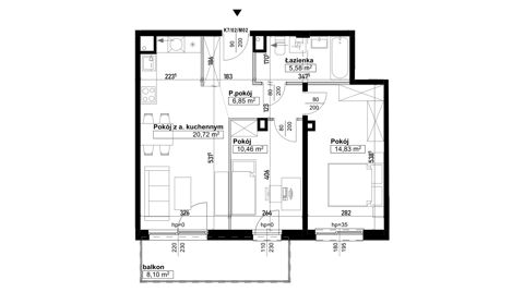 Plan 3 pok. 58m²