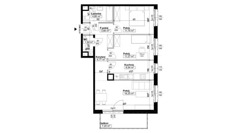 Plan 3 pok. 67m²