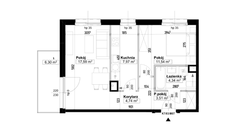 Plan 2 pok. 50m²
