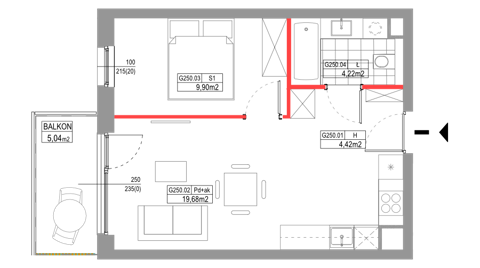 Plan 2 pok. 38m²