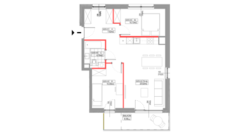 Plan 3 pok. 58m²
