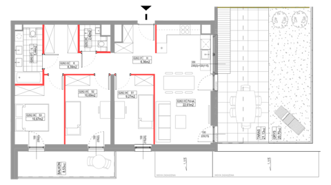 Plan 4 pok. 76m²