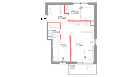 Plan 3 pok. 58m²