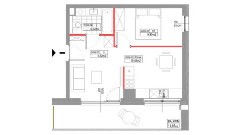 Plan 2 pok. 38m²