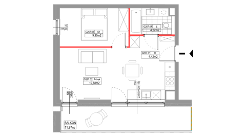 Plan 2 pok. 38m²