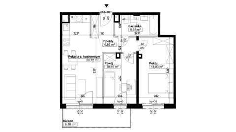 Plan 3 pok. 58m²