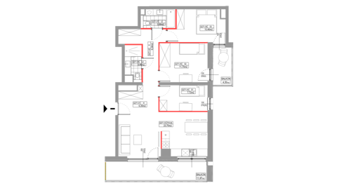 Plan 4 pok. 76m²