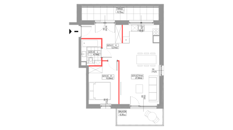 Plan 2 pok. 48m²