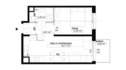 Plan 2 pok. 40m²