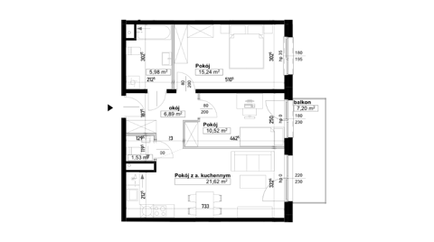 Plan 3 pok. 62m²