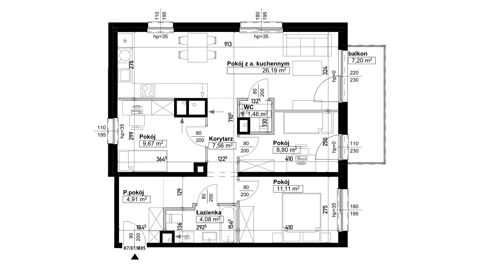 Plan 4 pok. 74m²