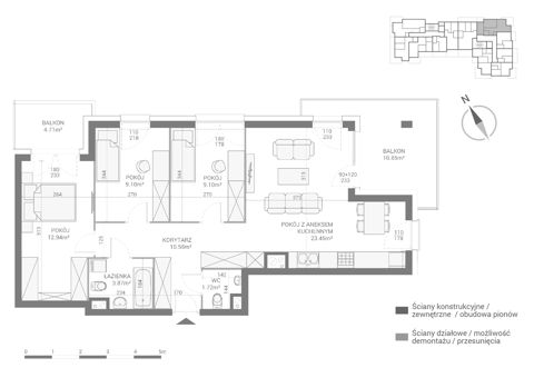 Plan 4 pok. 71m²