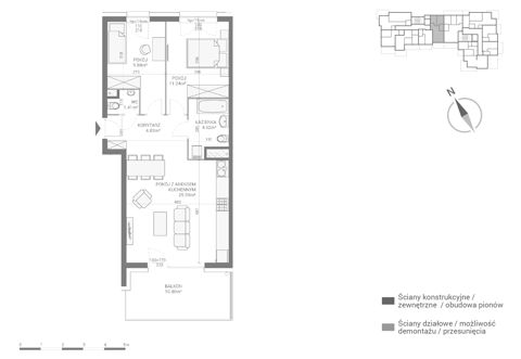 Plan 3 pok. 58m²