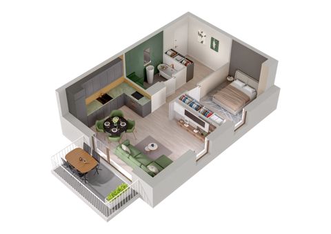 Plan 2 pok. 43m²