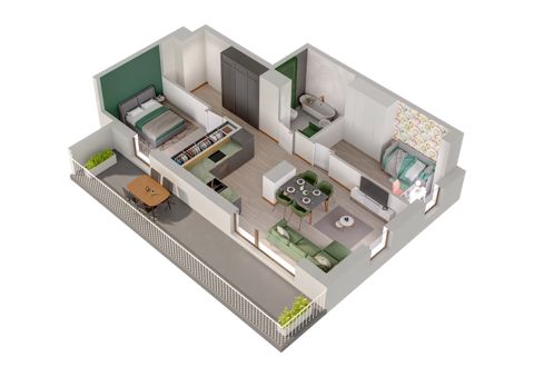 Plan 3 pok. 55m²
