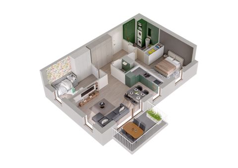Plan 3 pok. 58m²