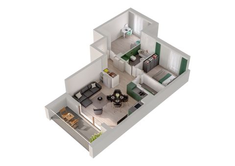 Plan 3 pok. 64m²