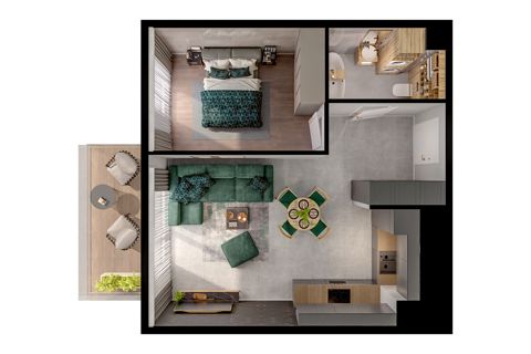 Plan 2 pok. 44m²
