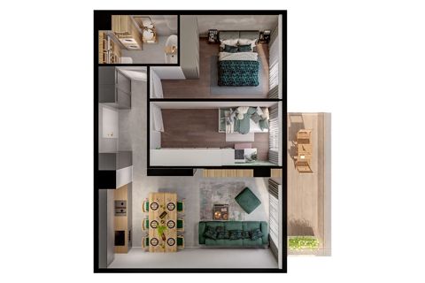 Plan 3 pok. 52m²