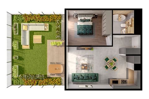 Plan 2 pok. 47m²