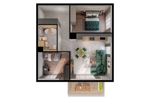 Plan 3 pok. 52m²