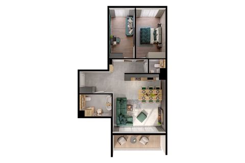 Plan 3 pok. 65m²