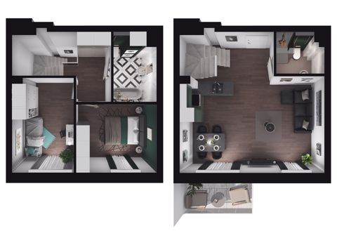 Plan 1 pok. 66m²