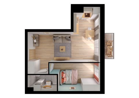 Plan 2 pok. 42m²