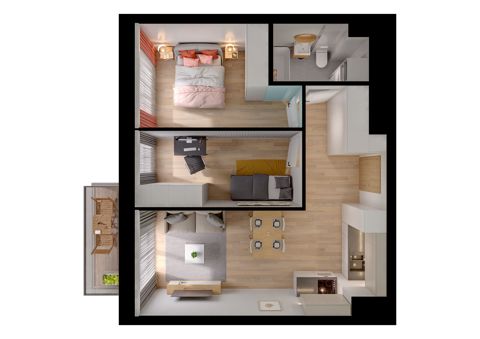 Plan 3 pok. 50m²
