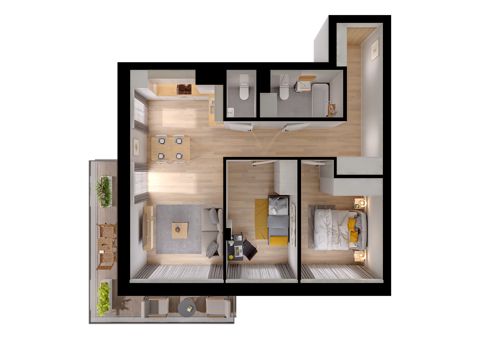 Plan 3 pok. 62m²