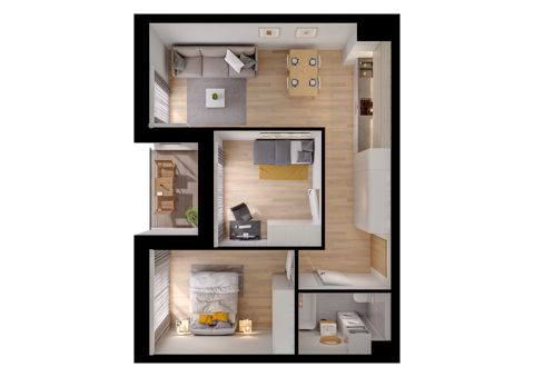 Plan 3 pok. 55m²