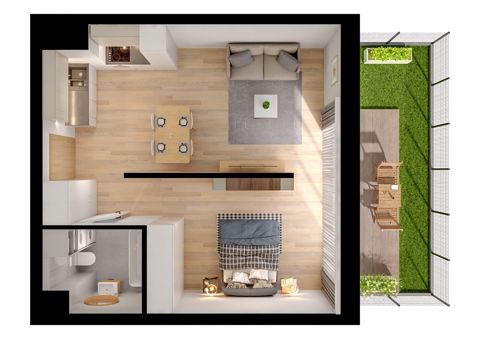 Plan 1 pok. 43m²