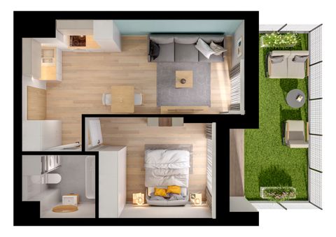 Plan 2 pok. 37m²