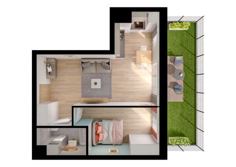 Plan 2 pok. 42m²