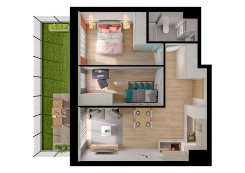 Plan 3 pok. 49m²