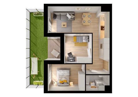 Plan 3 pok. 55m²