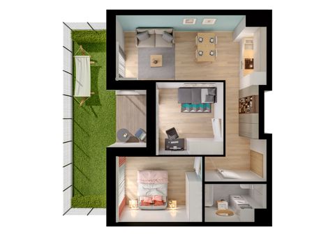 Plan 3 pok. 54m²