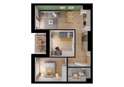 Plan 3 pok. 54m²