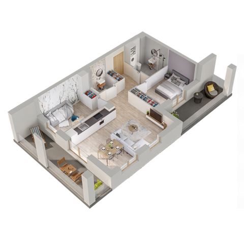 Plan 3 pok. 60m²
