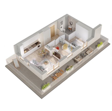 Plan 3 pok. 50m²