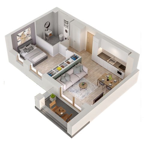 Plan 2 pok. 43m²